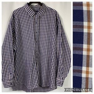 Club Room Men’s Plaid Dress Shirt Size 17 1/2
